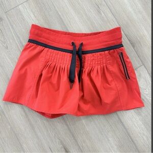Lululemon Revitalize Run Tennis Skirt Skort lined with Shorts Candy Red Size 4